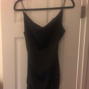 Brown silky material dress